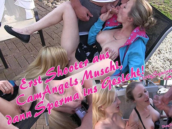 Erst Shooter aus CamAngels Muschi, dann Sperma ins Gesicht!