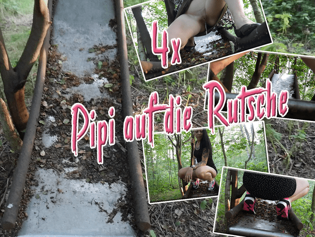 4 x Pipi auf der Rutsche