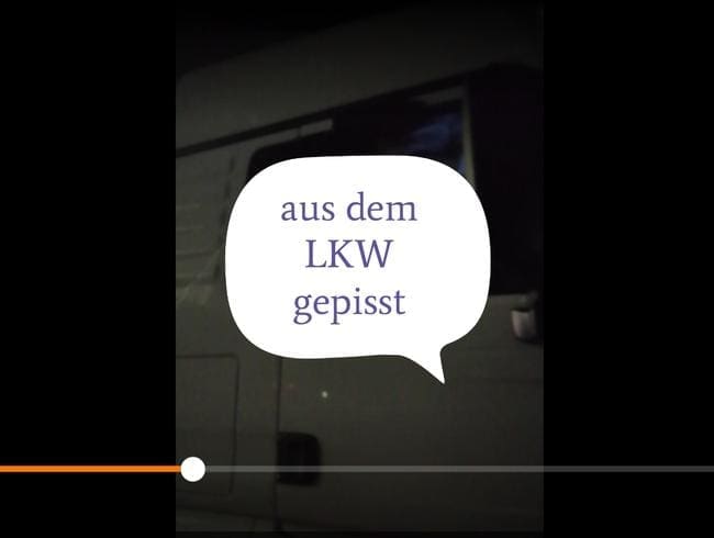 Aus dem LKW gepisst