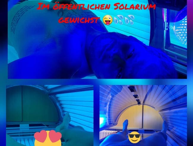 Im öffentlichen Solarium gewichst ;)