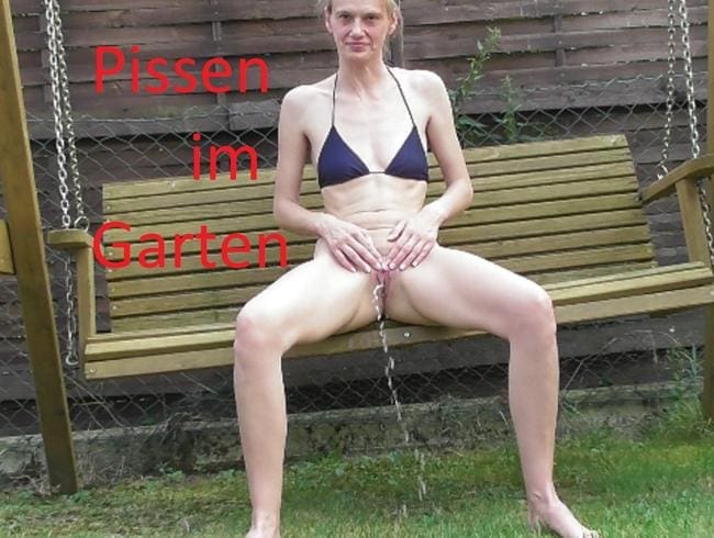 Pissen im Garten.
