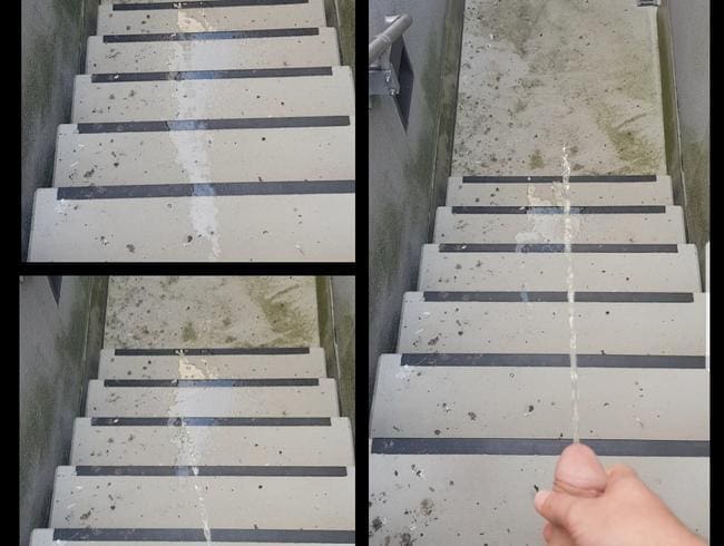 Im Parkhaus die Treppe vollgepinkelt
