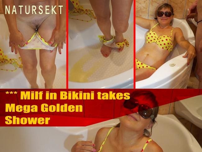 *** Milf im Bikini nimmt Mega Golden Shower