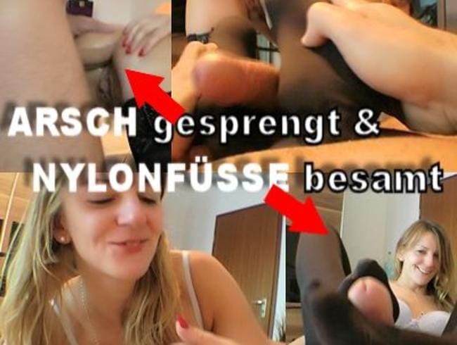 Arsch gesprengt & Nylon-Füße besamt