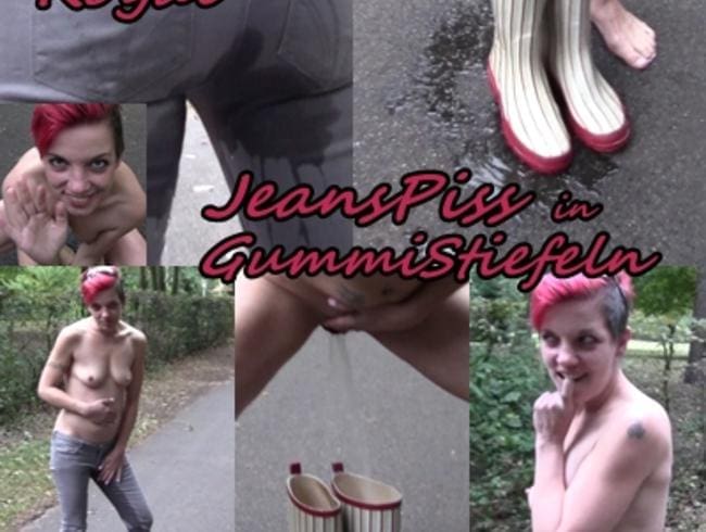 JeansPiss in GummiStiefeln