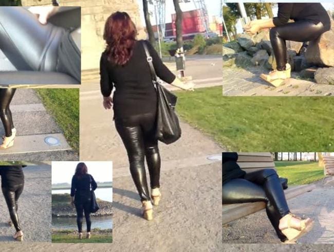 Durchsichtige wetlook leggins ein Emden