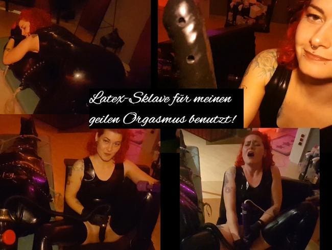 Latex Sklave zum Orgasmus benutzt