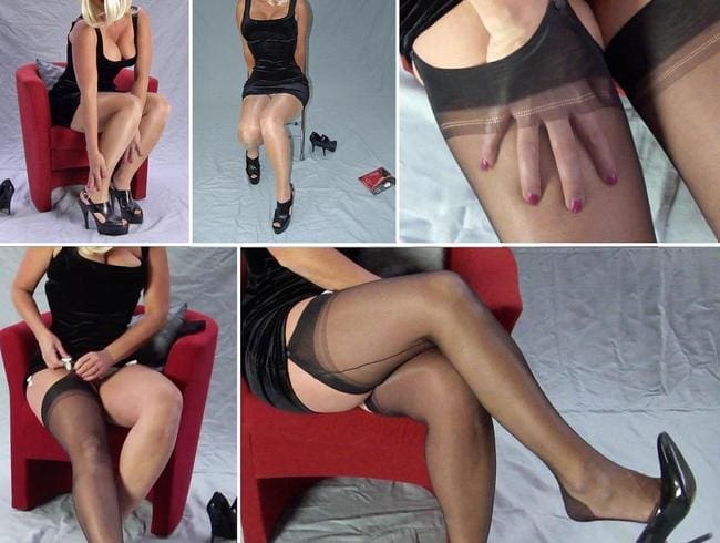 Spiele mit meinen echten Nylons und HighHeels