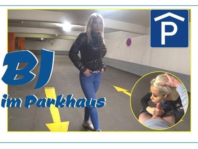 Blowjob im Parkhaus mit Spermawalk