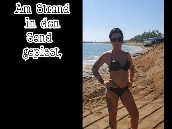 Am Strand in den Sand gepisst